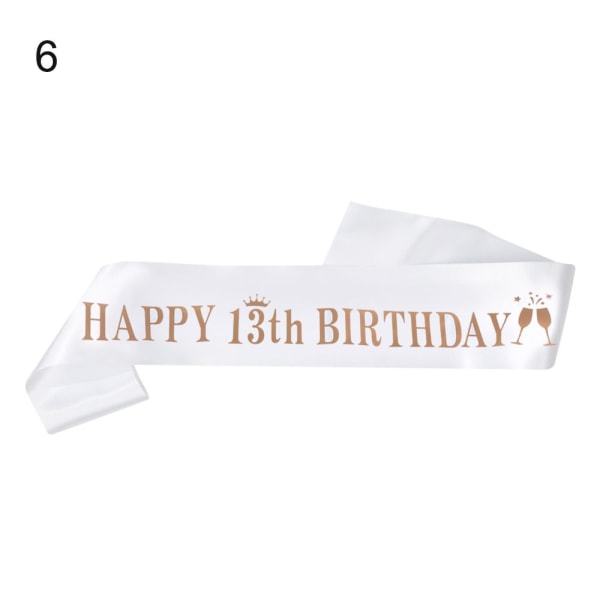Födelsedag Satin Sash Födelsedag Axelgördel 6 6