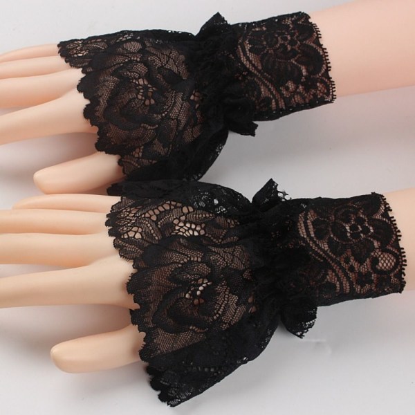 1 par falska ärmar Avtagbara ärmar SVART 30CM black 30cm