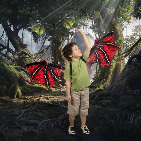 Elektriska Dinosaur Wings Dinosaur Wings Kostym RÖD red