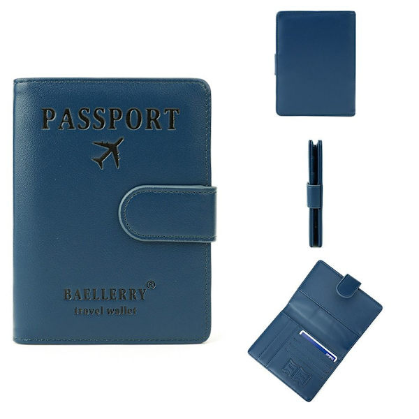 Passport Covers RFID Passport Clip BLÅ Blue