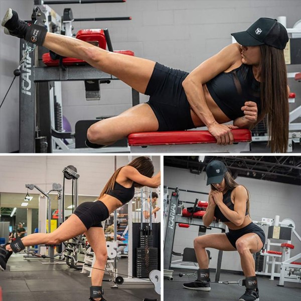 Fitness Ankelstropper Fodstøtte SORT 2STK 2STK Black 2pcs-2pcs