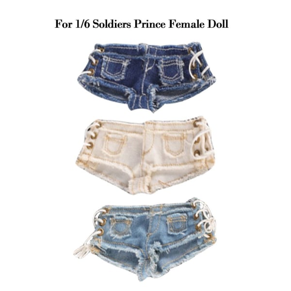 1/6Soldiers Dukkeklær Jeans Shorts BLÅ Blue