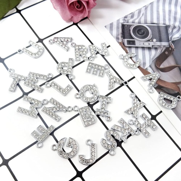 A-Z Letter Charms Rhinestone Alfabet Charms A-Z Letter Charms