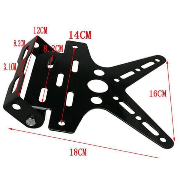 Motorcykel bagnummerpladeholder Nummerpladebaglygte black