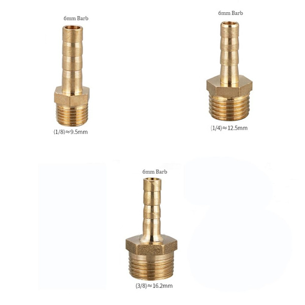 4 stk messing slange modhage luft slange fittings 1/4 NPT HANGTråd 1/4 1/4 NPT Male Thread