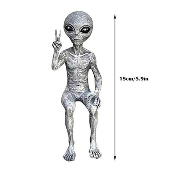 1PC Outer Space Alien Statue Trädgård Resin Figurine Man