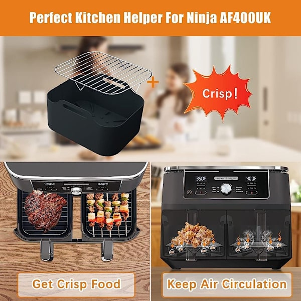 Tilbehør til Airfryer - Airfryer Stativ og Silikonbeholdere
