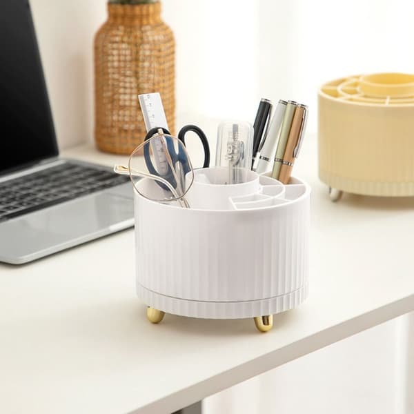 Desktop Oppbevaringsboks Kosmetisk Organizer HVIT White