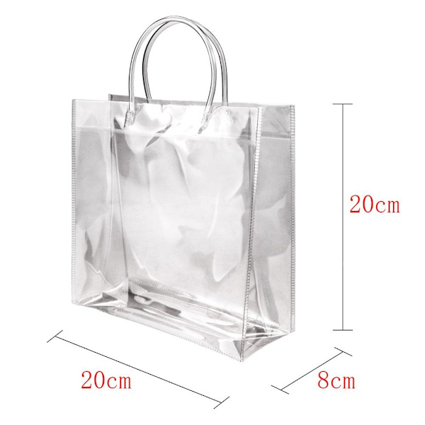 12 stk gaveposer med håndtag Klar plast gaveposer Shopping 12 Pcs