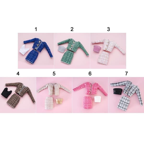 1 sett Dolls Skirt Elegant Coat 2 2 2