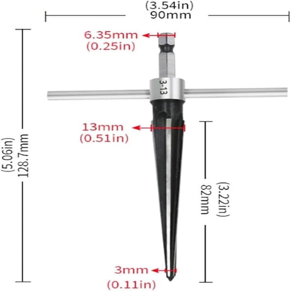 2 Stk T Håndtag Taper Reamer Chamfer Reaming