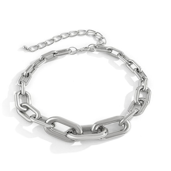 Bred kant Tjock Kedja Halsband Cross Tjock Kedja SILVER Silver