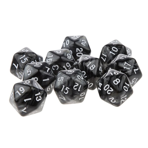 10 Stk/sæt DND Terninger Polyhedral Terninger SORT SORT black