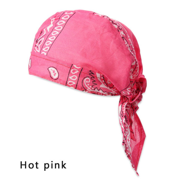 Hurtig tørkende bomulls-pirathatt for utendørs sport og bandana Hot Pink