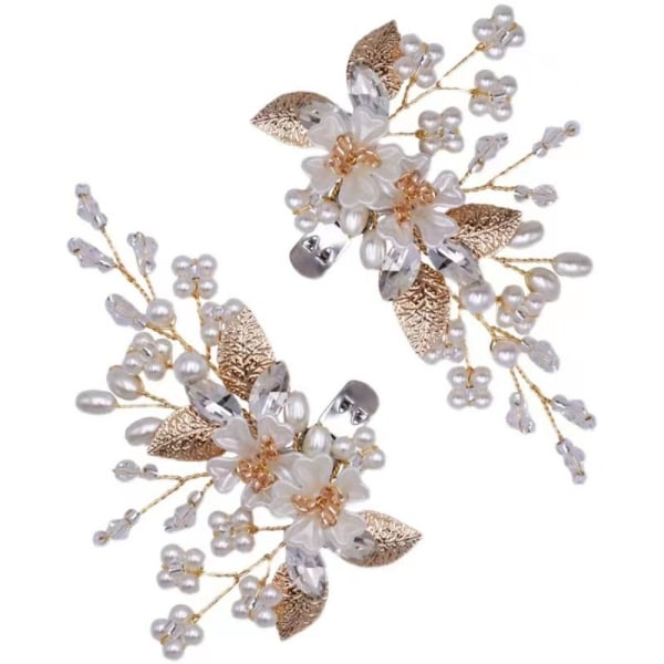 2 STK (1 par) Rhinestone Shoe Clip Sko Charms Crystal Flower