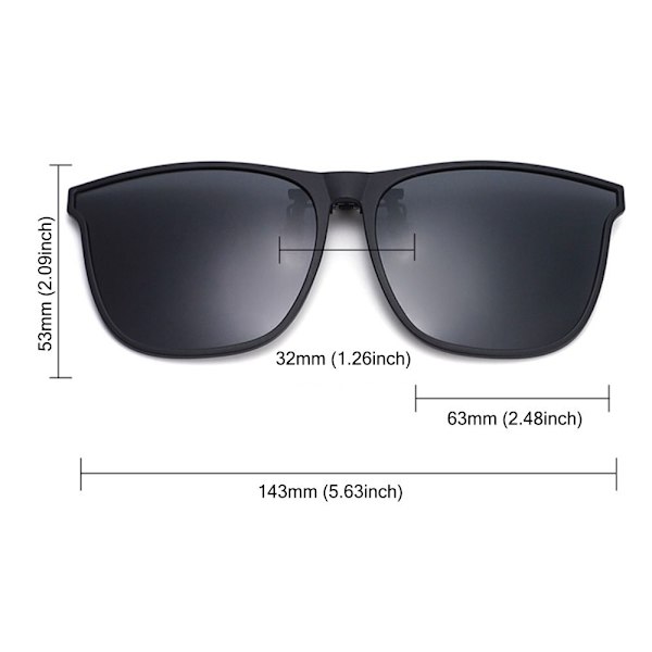 Polariseret Clip On Solbriller Mænds bilførerbrille SPEJLET Mirrored Silver