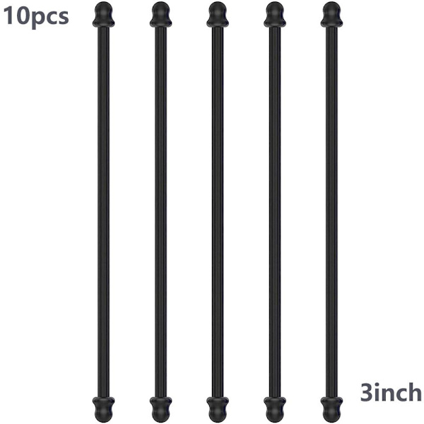 10 st Gummi Twist Slips Silikon Slips SVART 3INCH 3INCH black 3inch-3inch