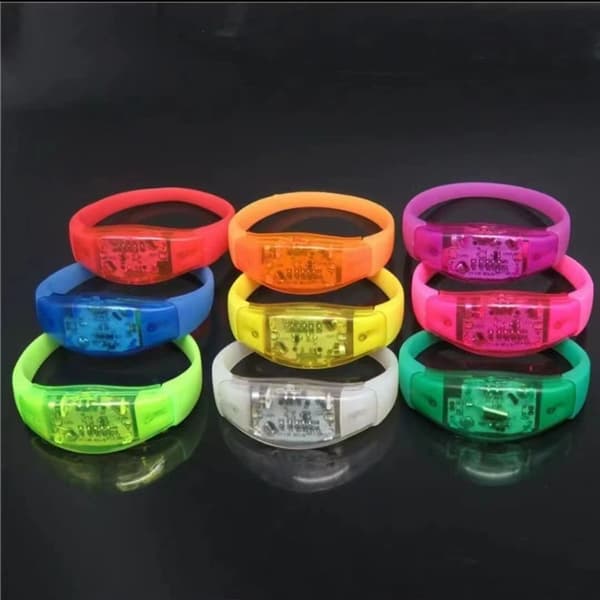 2kpl LED Glow Rannekoru Sound Activated Bangle ORANGE orange
