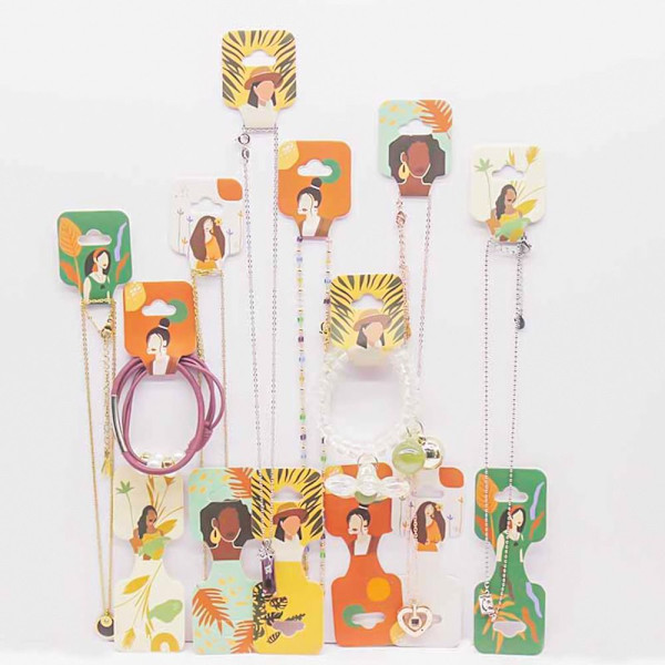 100 st/lot Smycken Display Card Halsband Hårögla armband 100pcs 03