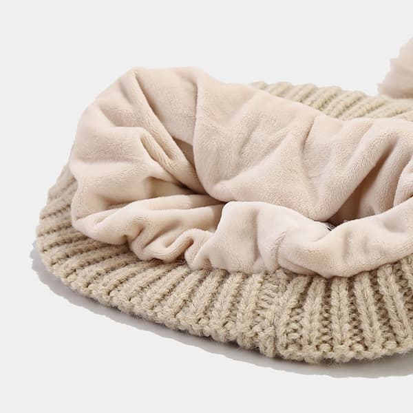 Mössa Scarf Handskar Set Stickad cap RÖD RED