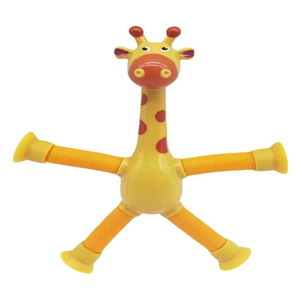 Giraffe Pop Rör Djursug Leksaker GUL Yellow