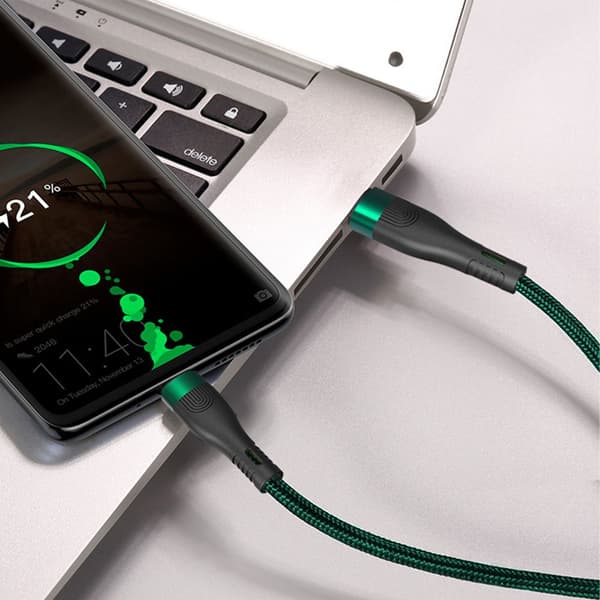 Snabbladdningskabel USB Typ C Kabel SVART 2M Black 2m