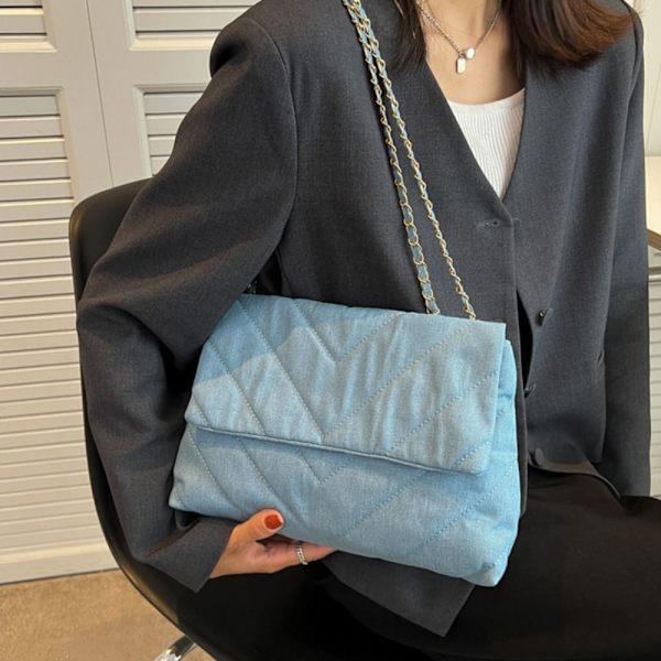 Lærredstasker Crossbody-tasker LYSEBLÅ light blue