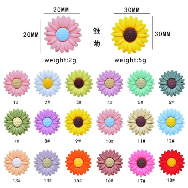 Solros Pärlor Daisy Silikon Pärlor Daisy Blomma Pärlor