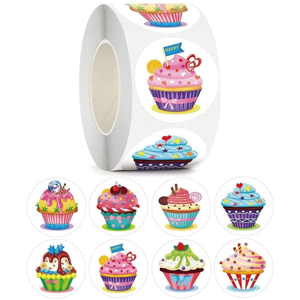 2 Rullar Cupcakestickers, Självhäftande