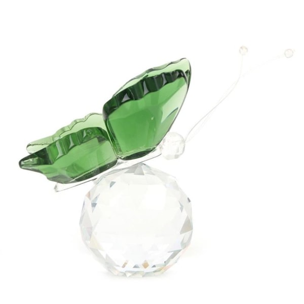 Crystal Butterfly Figurine Glass Miniature VIHREÄ Green