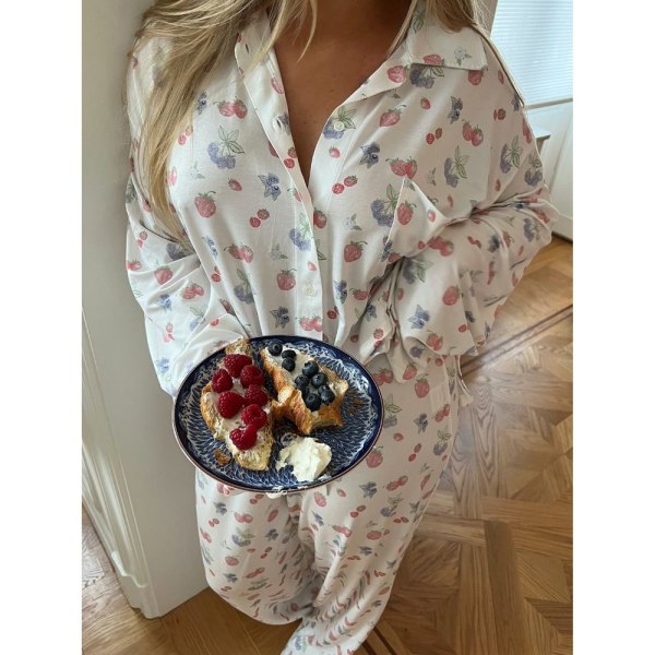 2 STK PJ-sett Pyjamasantrekk RØD L L Red L-L