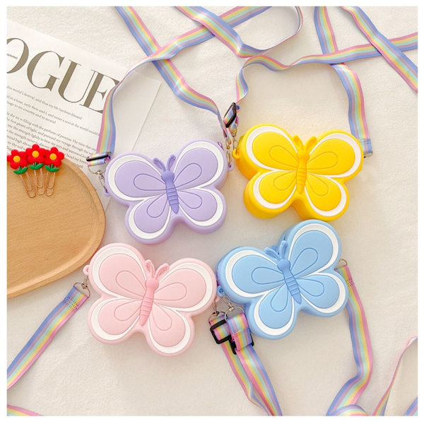 Lasten Crossbody Bag Girl Messenger Laukku YELLOW BUTTERFLY BUTTERFLY yellow butterfly-butterfly