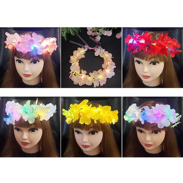 Lysende LED Krans Halloween Krone Blomst 1 1 1