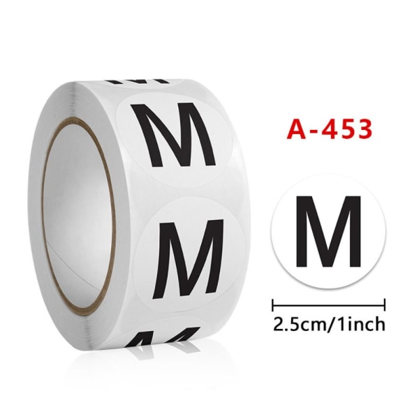 500 stk/rulle Størrelse Label Sticker Selvklæbende Størrelse Etiketter M M M