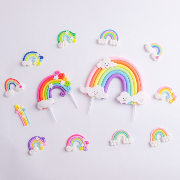 5 st Födelsedagstårta dekorationer Rainbow Cake Toppers 2 2 2
