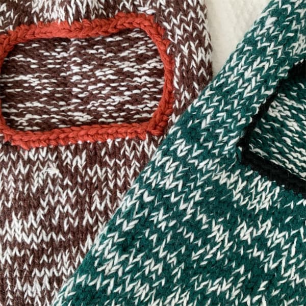 Stickade mössor Balaclava Mask KAFFE Coffee
