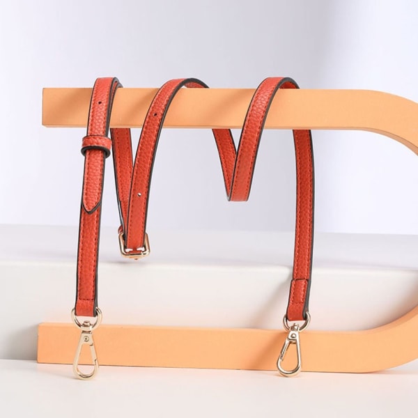 130 cm håndtaskebælter i ægte læderrem ORANGE orange