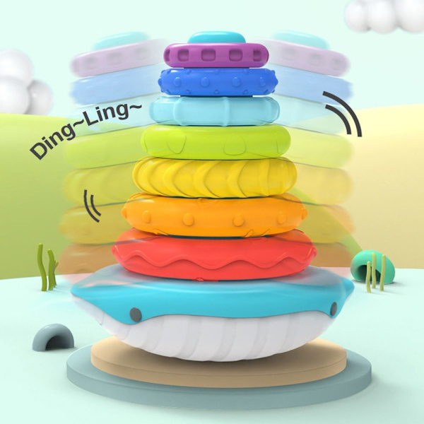 Stabling Ring Blocks Rainbow Tower ROSA pink