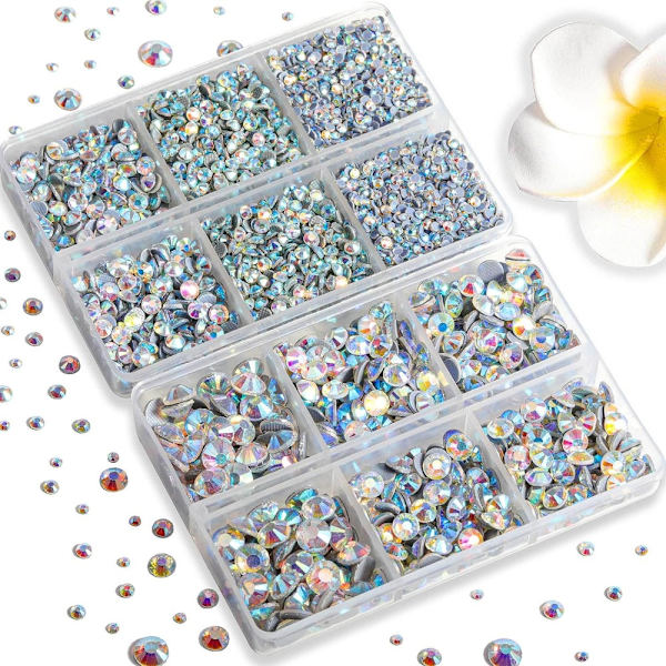 6530 stk. Hotfix Rhinestones AB Krystal Rhinestones Flatback Glas