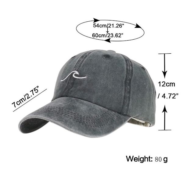 Wave Embroidery Baseball-lippikset Distressed Haalistunut cap VALKOINEN white