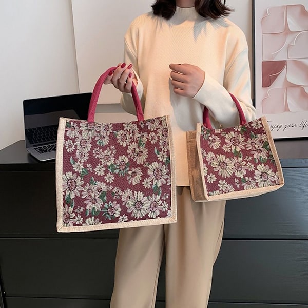 Hør Tote Bag Håndtaske SORT L Black L