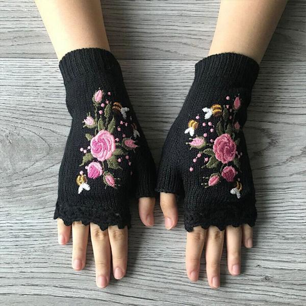 Neulotut Fingerless Gloves Fingerless Gloves TUMMANRUSKEA dark brown