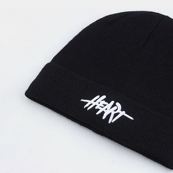 Fleece Warm Hat Manschettstickad Beanie VIT white