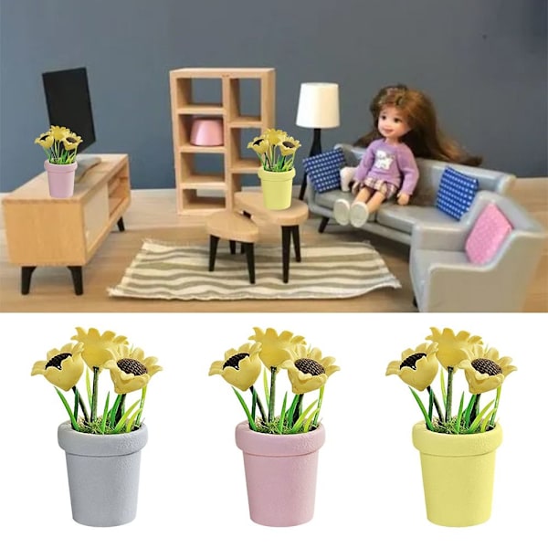 Miniatureplante Potteplanter Model GRÅ Gray