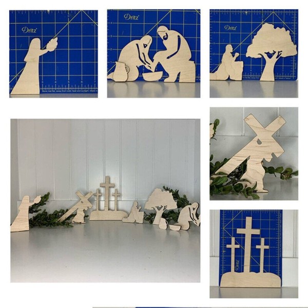 Jeesus-enkeli, puinen koriste pääsiäistarjotinpaketti B B B