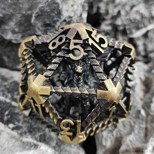 Metallterninger 20-sidige terninger SØLV silver