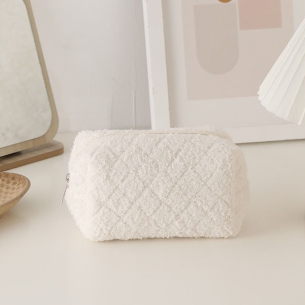 Plysch brevpappersväska Enkel case VIT white