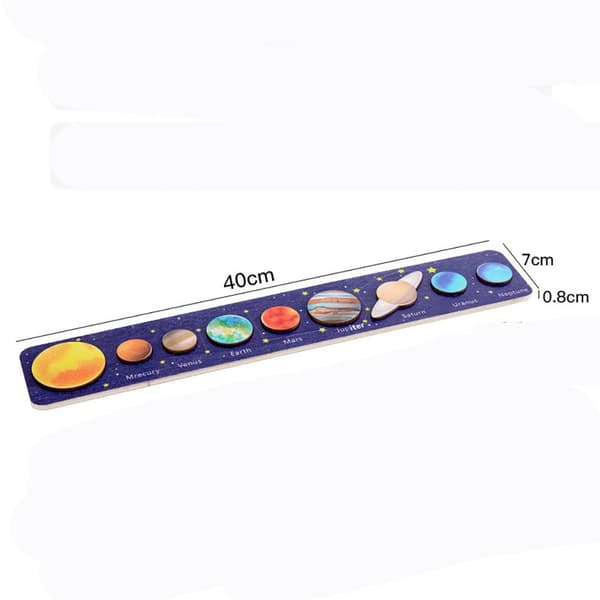 Trä Sol System Pussel Planeter Panel Pussel Leksak TYP 2