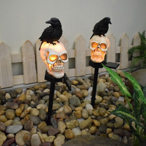 Skull Head Crow Pumpkin aurinkolamput LED-aurinkovalo 4 4 4