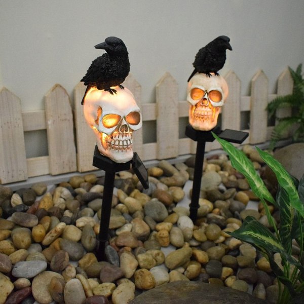 Skull Head Crow Pumpkin aurinkolamput LED-aurinkovalo 5 5 5